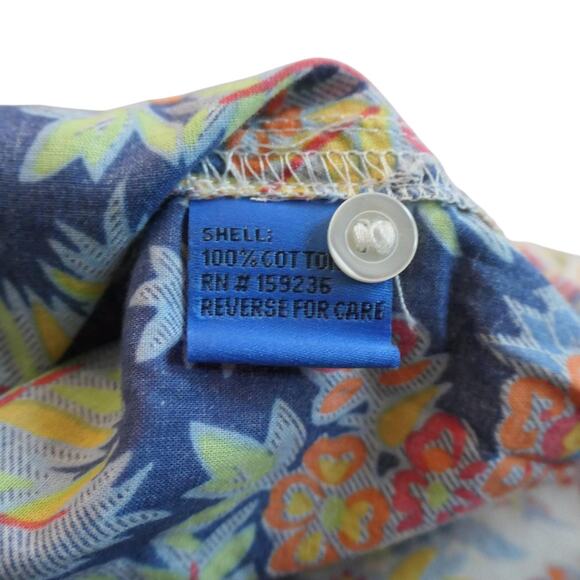 J McLaughlin Shirt Womens Small Blue Floral 100% Cotton Career Casual Boho - Picture 12 of 13